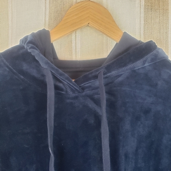 Hollister‎ Velvet Hoodie Sweatshirt Blue Size Small - Picture 3 of 9